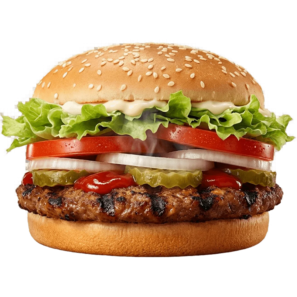 The classic Whopper, fully stacked